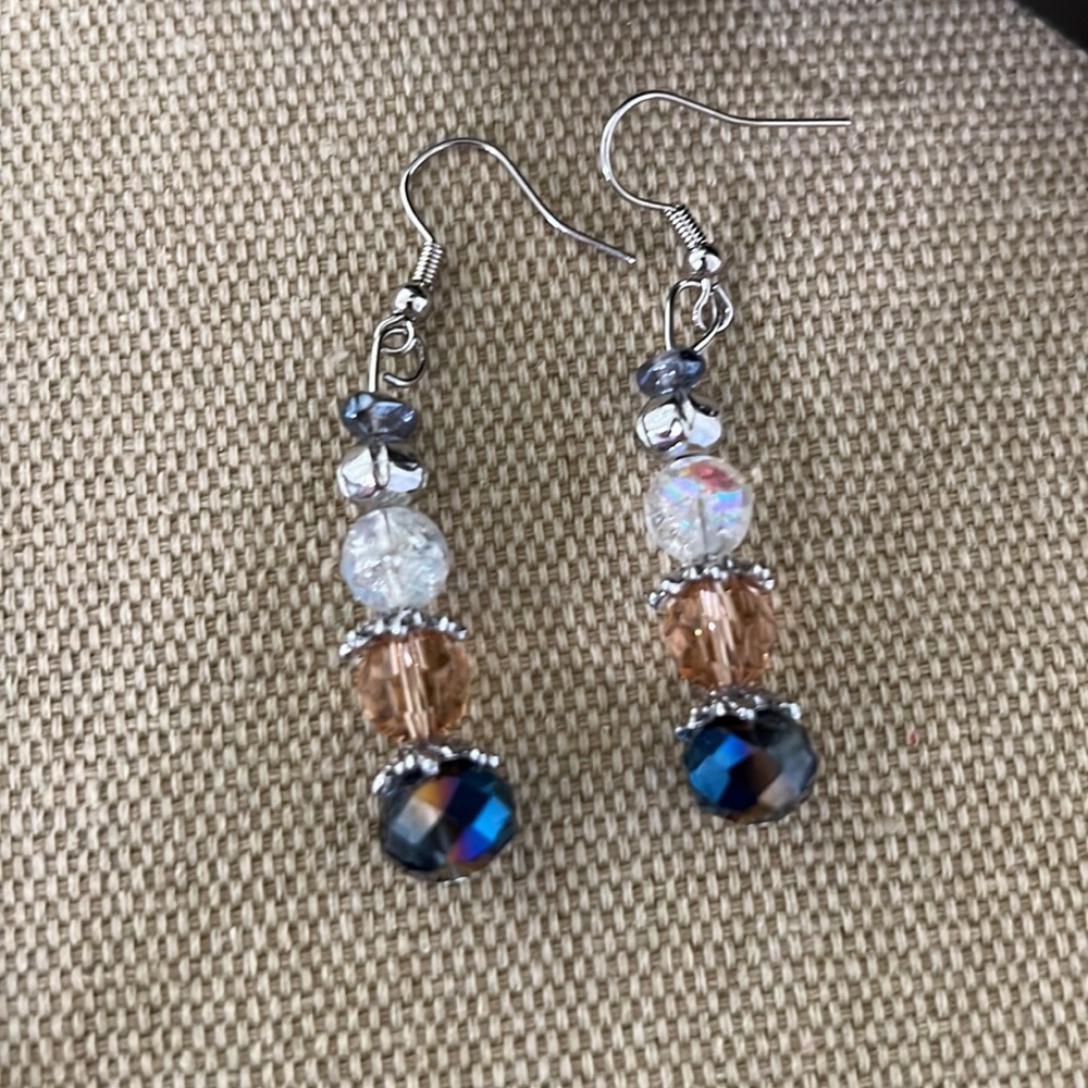 Handcrafted Multi Color Dangle Earrings - Picture 4 of 6